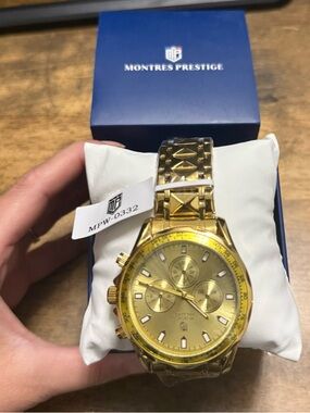 Men's Gold Chronograph Watch